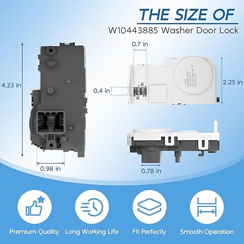 Miniatura 4 de Cerradura de puerta de lavadora WH01X29528 mejorada para lavadora de carga frontal GE reemplaza AP6985313, EAP12749276, 4958749, PS12749276,