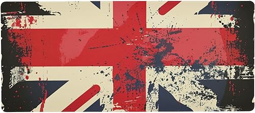 ALAZA British Flag Retro Large Gaming Mouse Pad Big Mousepad Mice Keyboard Mat with Non-Slip Rubber Base for Computer Laptop Home & Office, 31.5 X