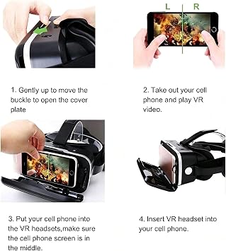 VR Headset with Controller, VR Glasses, Virtual Reality Headsets 110° FOV, Anti-Blue Light Lenses, 3D Virtual Reality Viewer for Watch Movies & Video Games, Support 4.7-6” Smartphone,Black