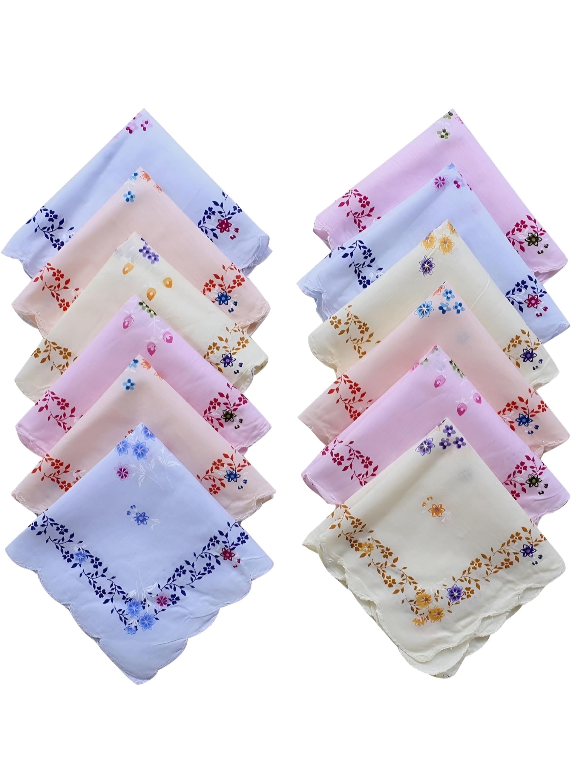 Women's 100% Cotton Cut Work Bordar Floral Pattern Handkerchief/Ladies Hankies (Size_30CM X 30CM) PACK OF 6-image-5