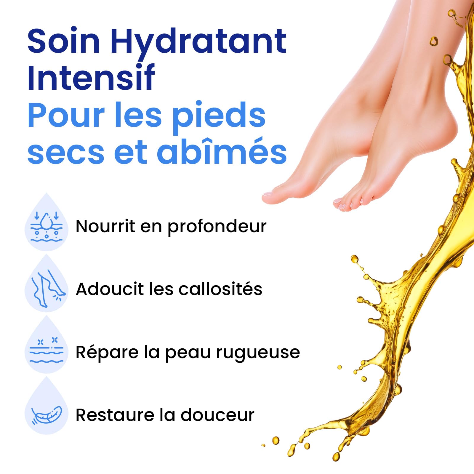 6 Paires Masque Pieds Hydratant à la Noix de Coco, pour Pieds Très Secs et Abîmés – Soin au Beurre de Karité, à l’Huile de Jojoba et à la Vitamine E, Foot Mask