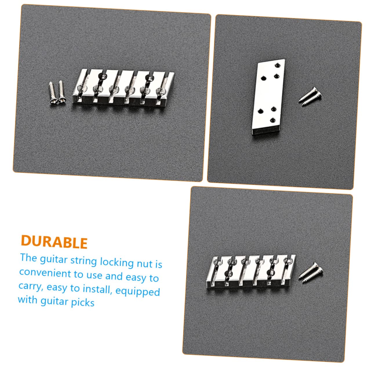 Toyvian 2stücke Headless Guitar Bridge Vintage Style Mit String Lock Bass Saiten Schräg Hochwertige Gitarren-zubehörteile Für Musiker Und Bands