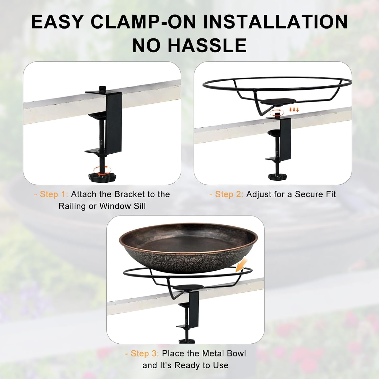 10.2 Inch Hanging Bird Bath for Balcony Railing, Large-Capacity Metal Bird Bath Bowl, Antique Red Bronze Design, Winterproof Outdoor Water and Food Feeder for Wild Birds, for Garden and Balcony Use - Product Overview & Analysis