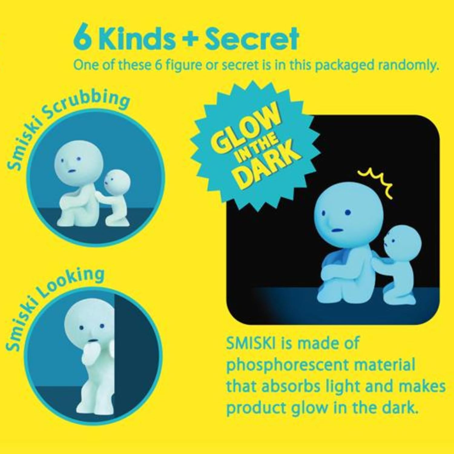 Dreams Smiski Glow in The Dark Figure, Bath Series, Random Style, 1 Pack