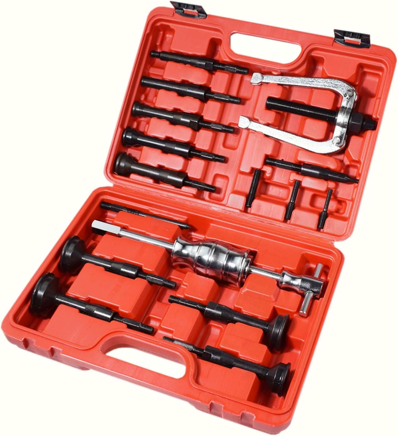Supercrazy 16PCS Blind Hole Pilot Bearing Internal Extractor Puller W/Slide Hammer Removal Tool Kit SF0030