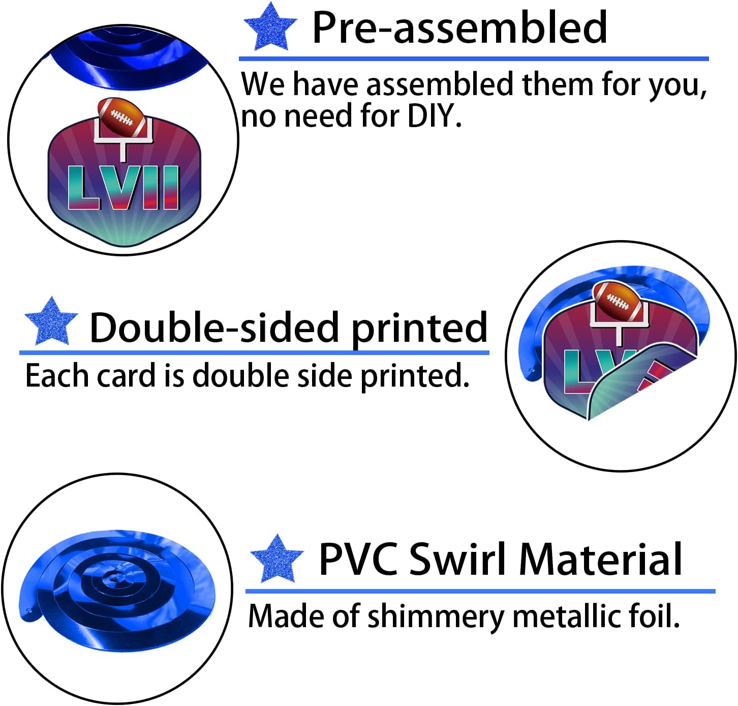 Super Football Party Decorations 2023,40 Pcs Super Football LVII Party Supplies, NO-DIY Football Hanging Swirl, Superfootball Decorations for Party, American Football Swirls for Football Game Day : Home & Kitchen