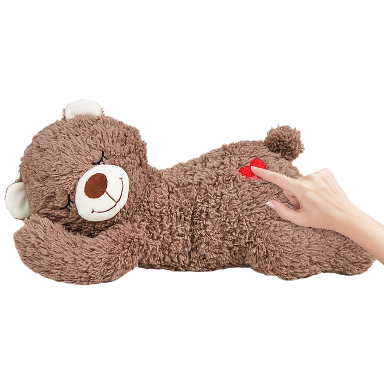 Hiemible Soothing Toy For Dogs, Puppy Heartbeat Stuffed Toy For Dogs - Pet Anxietys Relief, Dog Heart Beat Plush Bear, Comfort Stuffed Animal Bear For Behavioral Training, Sleep Aid For Cats Puppy