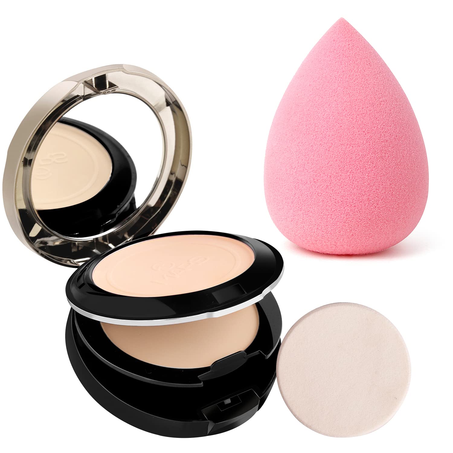 MARS 2In1 Whitening Light Perception Skin Matte Compact Powder For All Skin Types & Makeup Sponge, 20G (P402), Cream