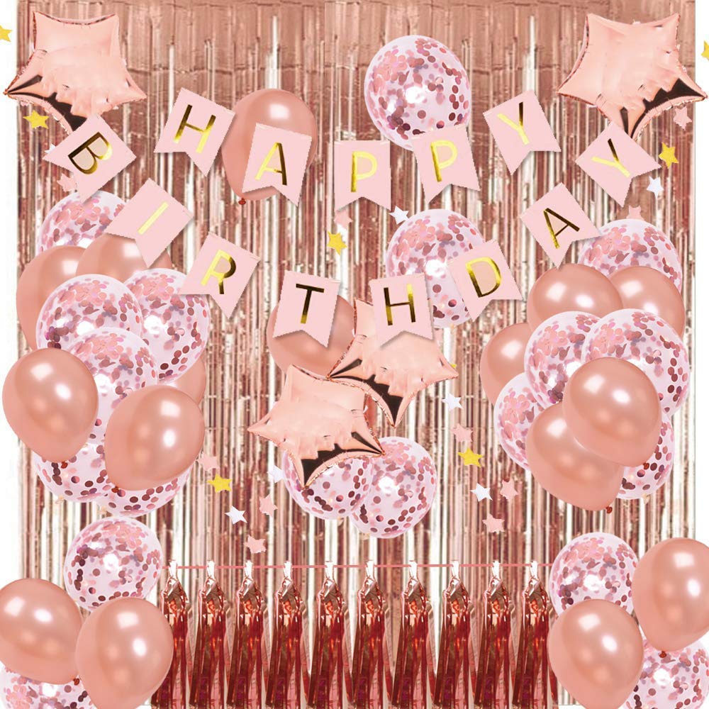 Rose Gold Birthday Party Decoration, Happy ... - UK