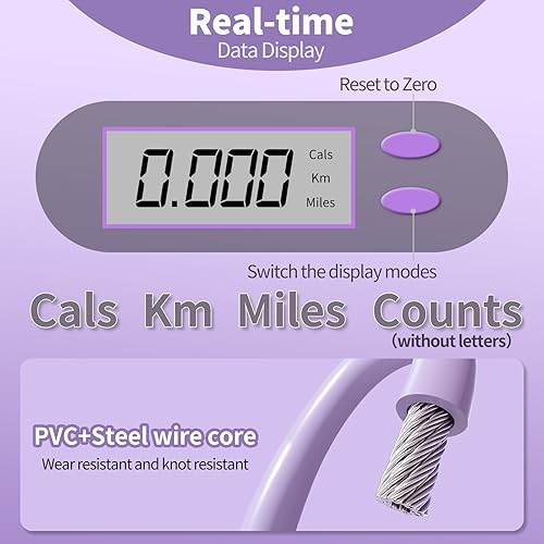 Miniatura 4 de Cuerda de saltar con contador  Saltar sin cuerda inalámbrica para entrenamiento de fitness  Cuerda de velocidad con mango digital para ejercicios