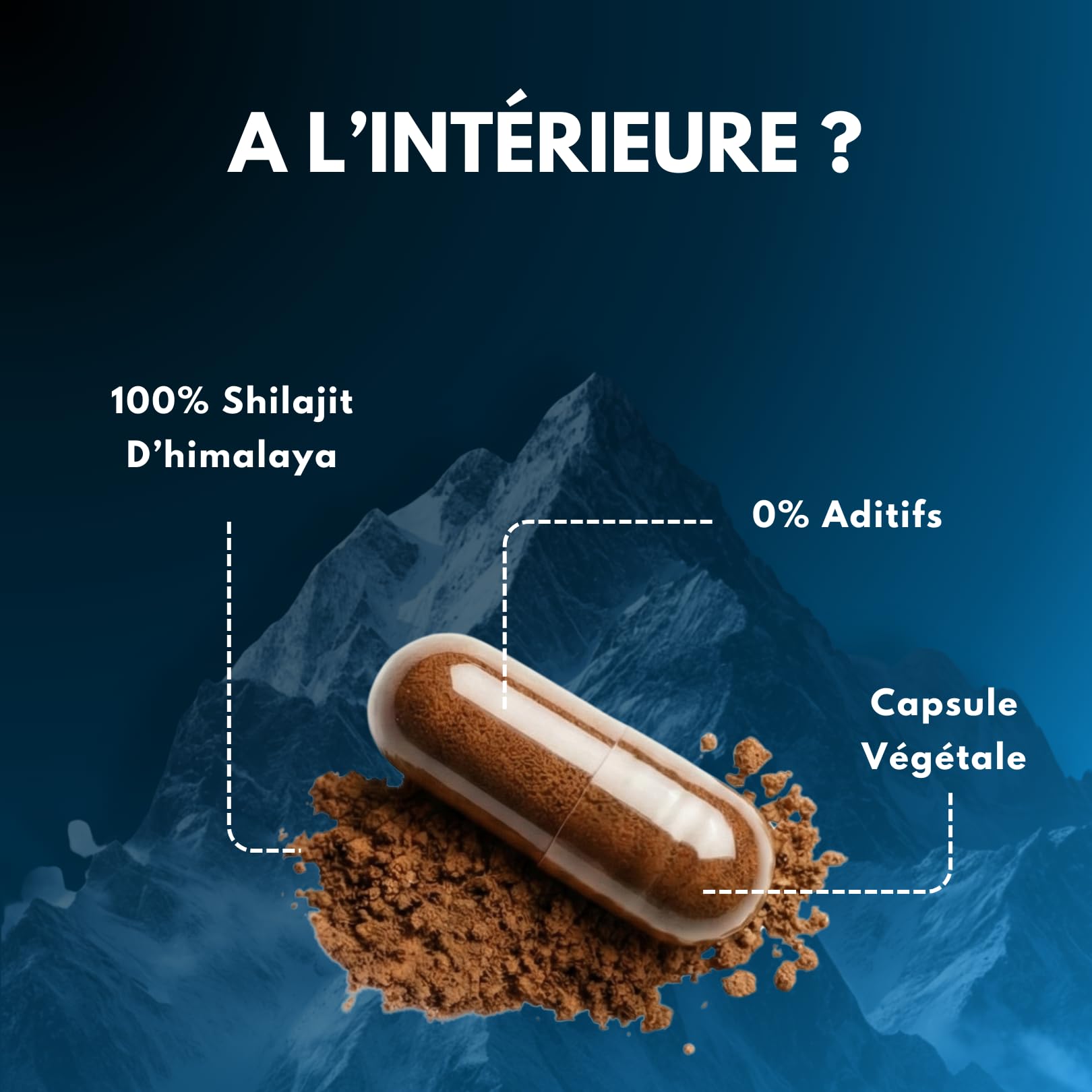 SHILAJIT Capsule D'Himalaya ✦ Haute Altitude ✦ Sans métaux lourds ✦ Sans contamination ✦ Riche en Oligo-élément ✦ Ratio 60:1 ✦ 100% naturel ✦ Sans Traitement Chimique ✦ Sans Gluten ✦