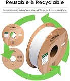 eSUN PLA Filament 1.75mm, PLA Basic Précision Dimensionnelle +/- 0.05mm, Bobine de 1KG (2.2 LBS) Filament PLA Rapide pour 3D Imprimantes,Blanc - 8