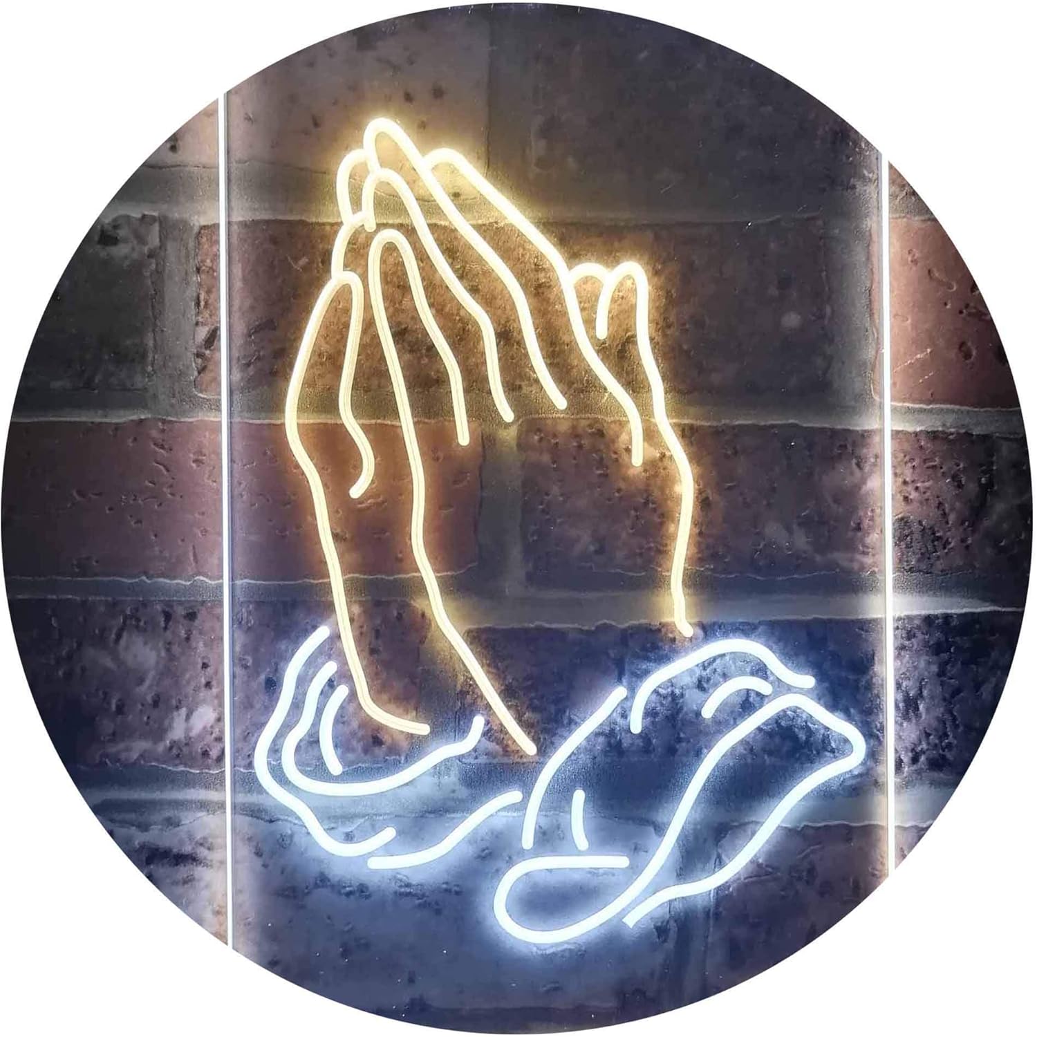 ADVPRO Praying Hands Home Display Dual Color LED Neon Sign White & Yellow 12" x 16" st6s34-i3264-wy
