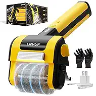 Electric Grill Brush, Grill Cleaner with LED Light, with 800 RPM Motor, 304 Removable Stainless Steel Brush Head, Cordless & Type-C Rechargeable for BBQ, Heavy Duty Grill Cleaning Tool (Yellow)