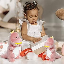 Adorlynetty Big Dinosaur Plush Toy,15.7 Dino Stuffed Animal Stuffed Dinosaurs Cute Dino Plush Dino Stuffed Animals Soft Dinosaur Plushie for Boys Girls Kids Baby Pink