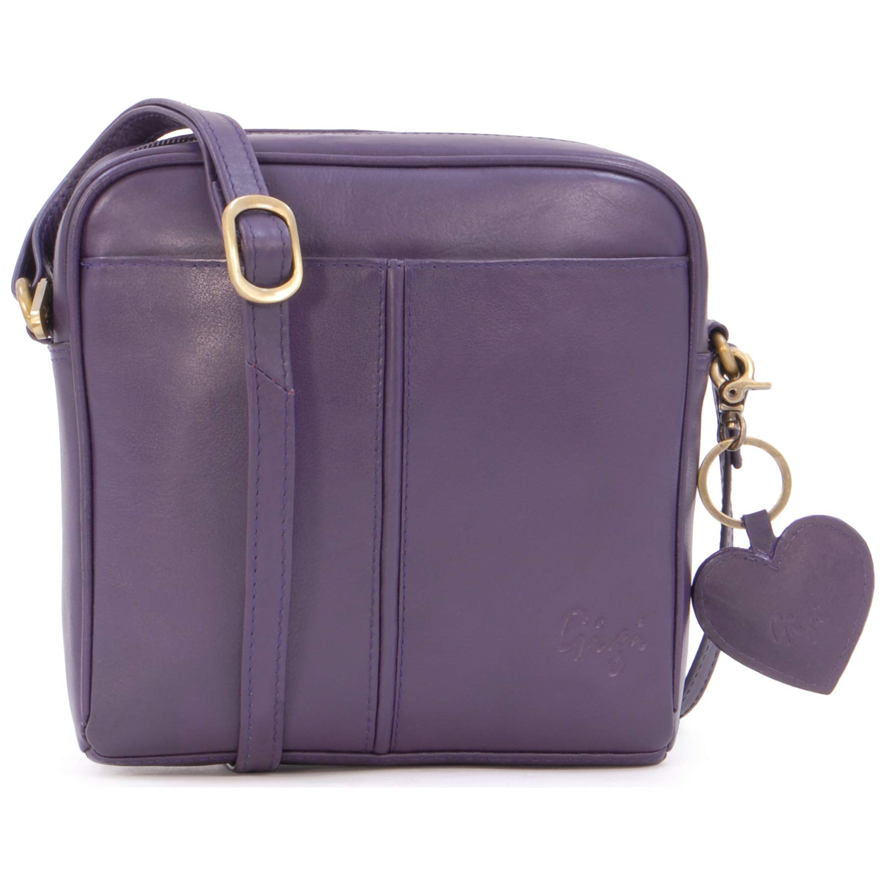 Gigi - Bolso Bandolera Pequeño de Piel Auténtica - Bolsito Cruzado con Correa Ajustabl - Bolso de Mano para Mujer - Othello 22-29