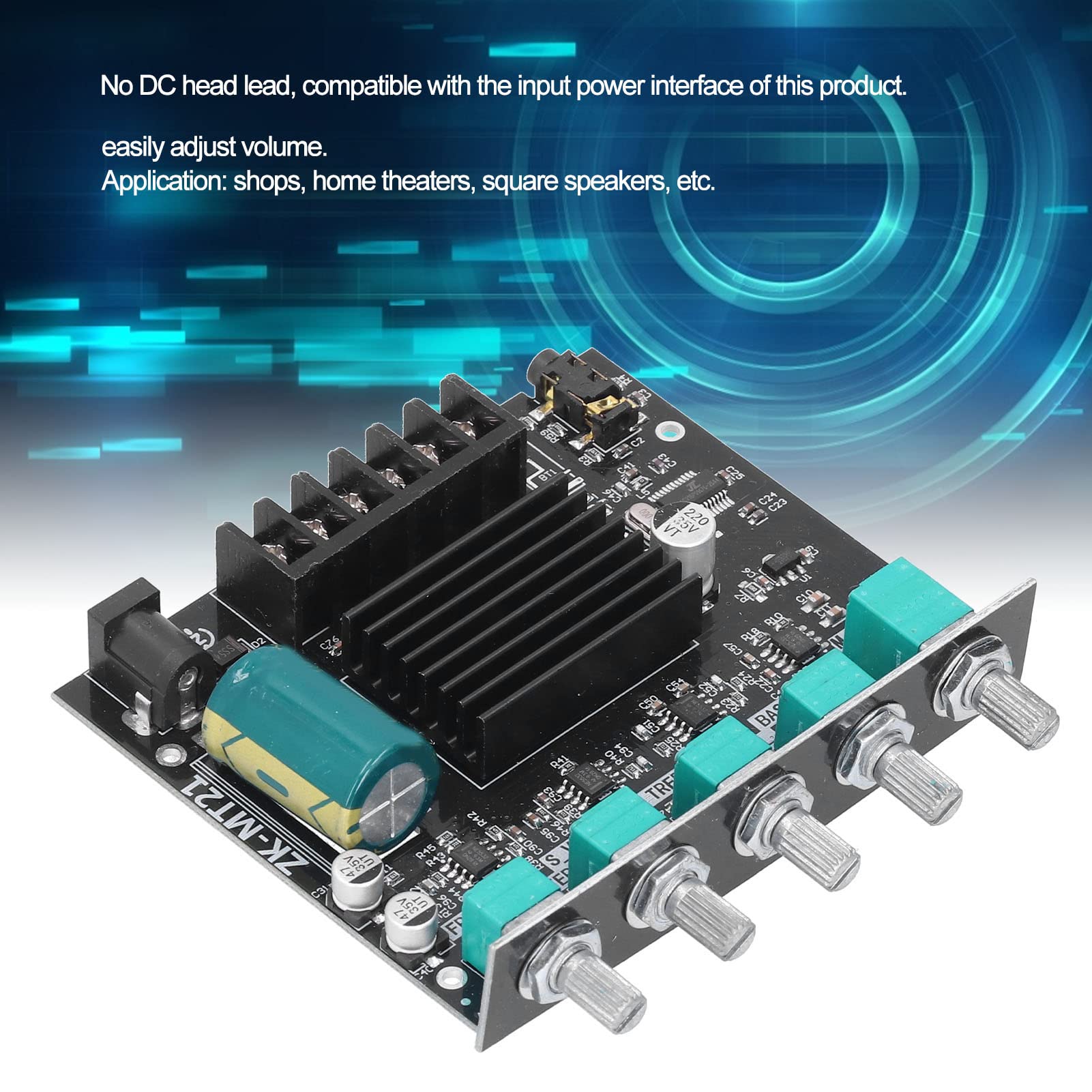 Carte Amplificateur Audio ZK-MT21 2.1 Canaux Bluetooth 5.0 - 2x50W + 100W, 12-24V | Pour Home Cinéma