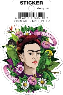 Ata-Boy Frida Kahlo with Purple Flowers Die Cut 3" Sticker