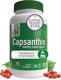 Capsanthin 40mg - Ultimate Eye Supplement | Healthy Vision Support & Blue Light Protection Dry Eye Relief as CapsiClear Derived from Capsicum Annuum | Pack of 30