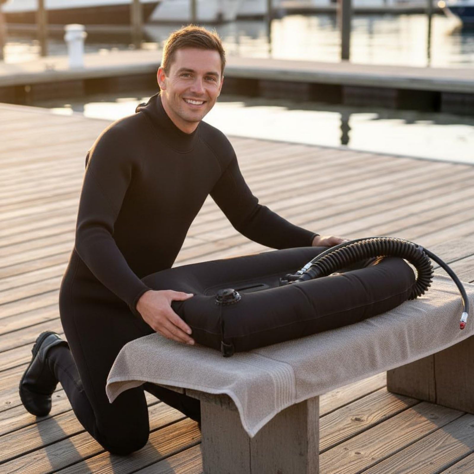 Baoblaze Gilet di Galleggiamento per Immersioni Donut Compensatore di Spinta Giubbotto Subacqueo Zaino Posteriore Nylon Durevole Vescica Tpu Sigillata di
