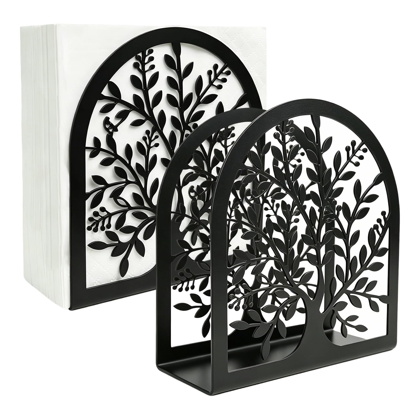 2 Pcs Napkin Holder, Modern Metal Black Napkin Holders