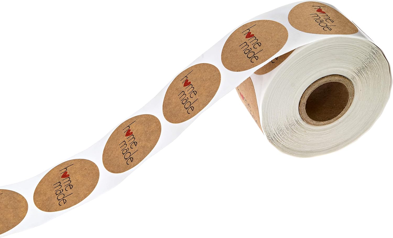 1.5" Round Natural Brown Kraft Home Made Stickers / 500 Crafting Labels Per Roll/Small Homemade Craft Label/Canning Project DIY Sticker/Made in The USA image 3