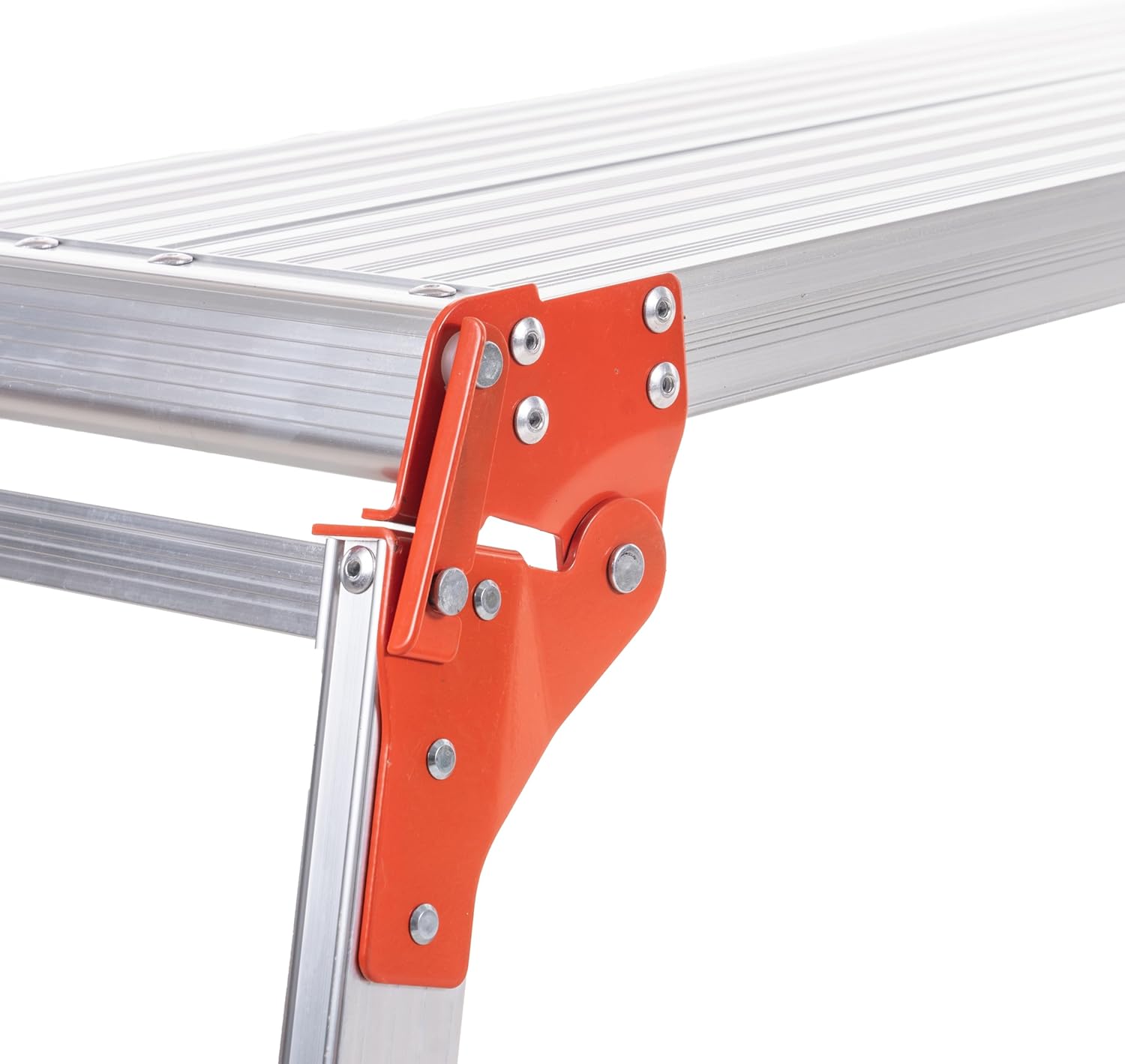 Folding Work Platform, Aluminum Adjustable Drywall Stool Ladder with Non-Slip Mat, Max Load 330 lbs Capacity Portable Step Ladder for Ceiling Cleaning, Painting, Car Washing and Decorating