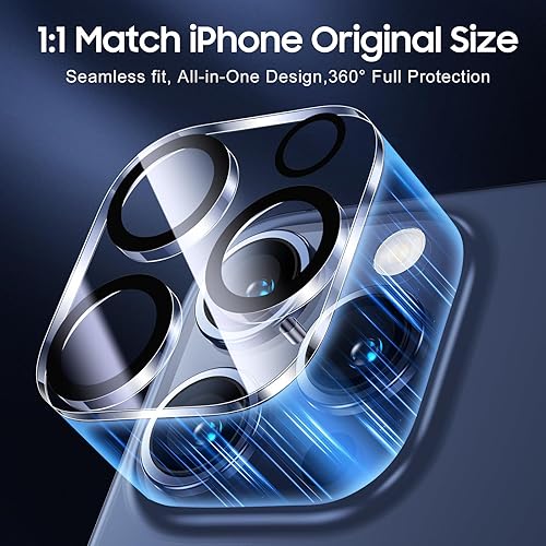 Miniatura 172 de UniqueMe [Paquete de 3 protectores de lente de cámara compatibles con iPhone 14 Pro Max/iPhone 14 Pro, vidrio templado, [compatible con fundas]