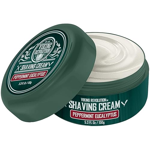 Vista 13 de Viking Revolution Crema de afeitar de lujo para hombres, aroma a sándalo, jabón de afeitar suave, suave y sedoso, espuma rica para el afeitado más