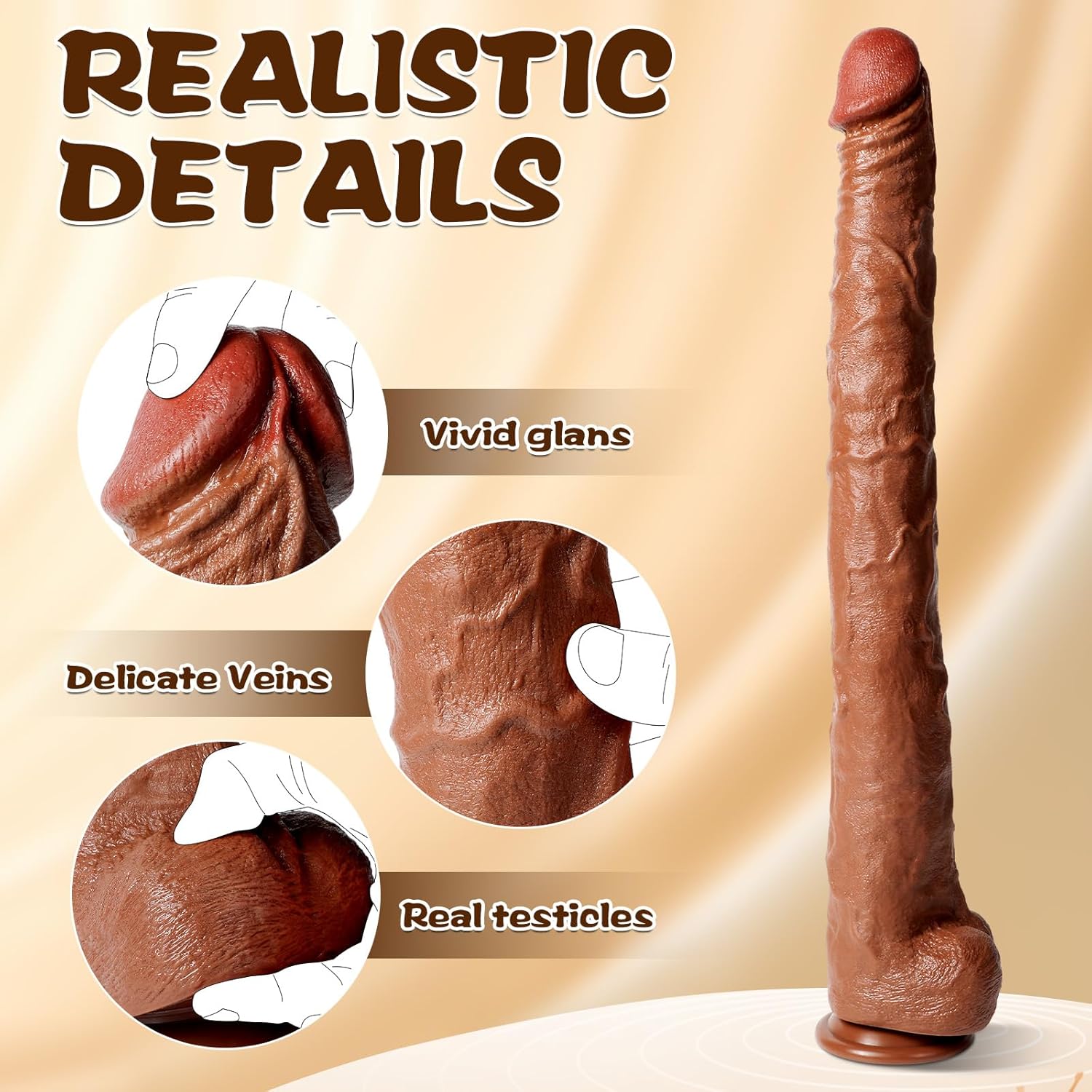 21.2 Inch Extra Long Dildo,Realistic Dildo Huge with Strong Suction Cup,BBC Dildo for Deepest Sex,Anal Plug Sex Toys for Women Men Gay