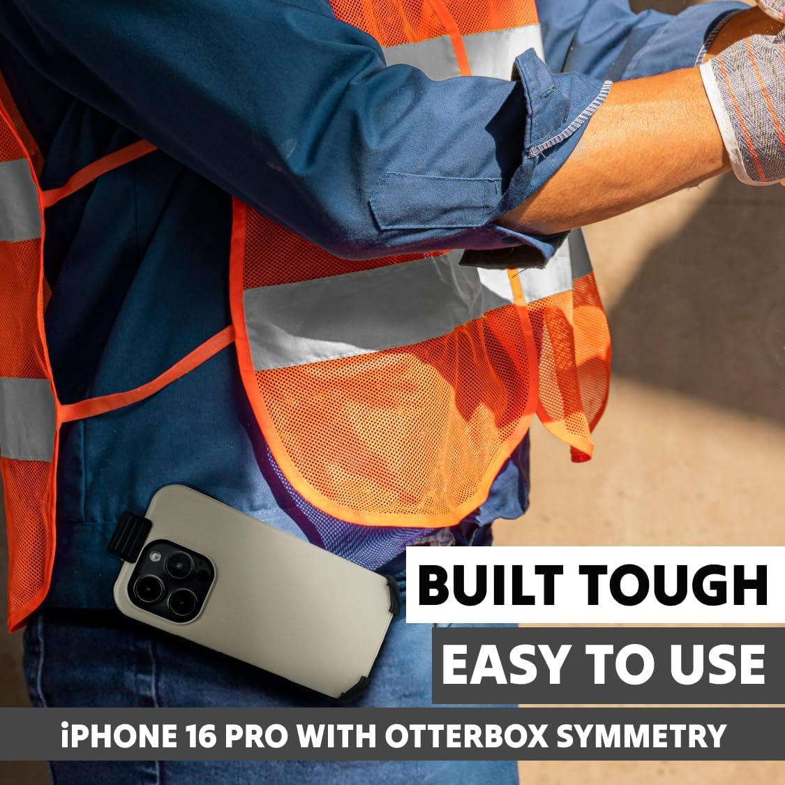 Balastec for iPhone 16 Pro, Unbreakable Resin-Metal Belt Clip with a Commuter, Symmetry, Tough Armor, Rugged Armor or Other Medium Sized Case, Case not Included