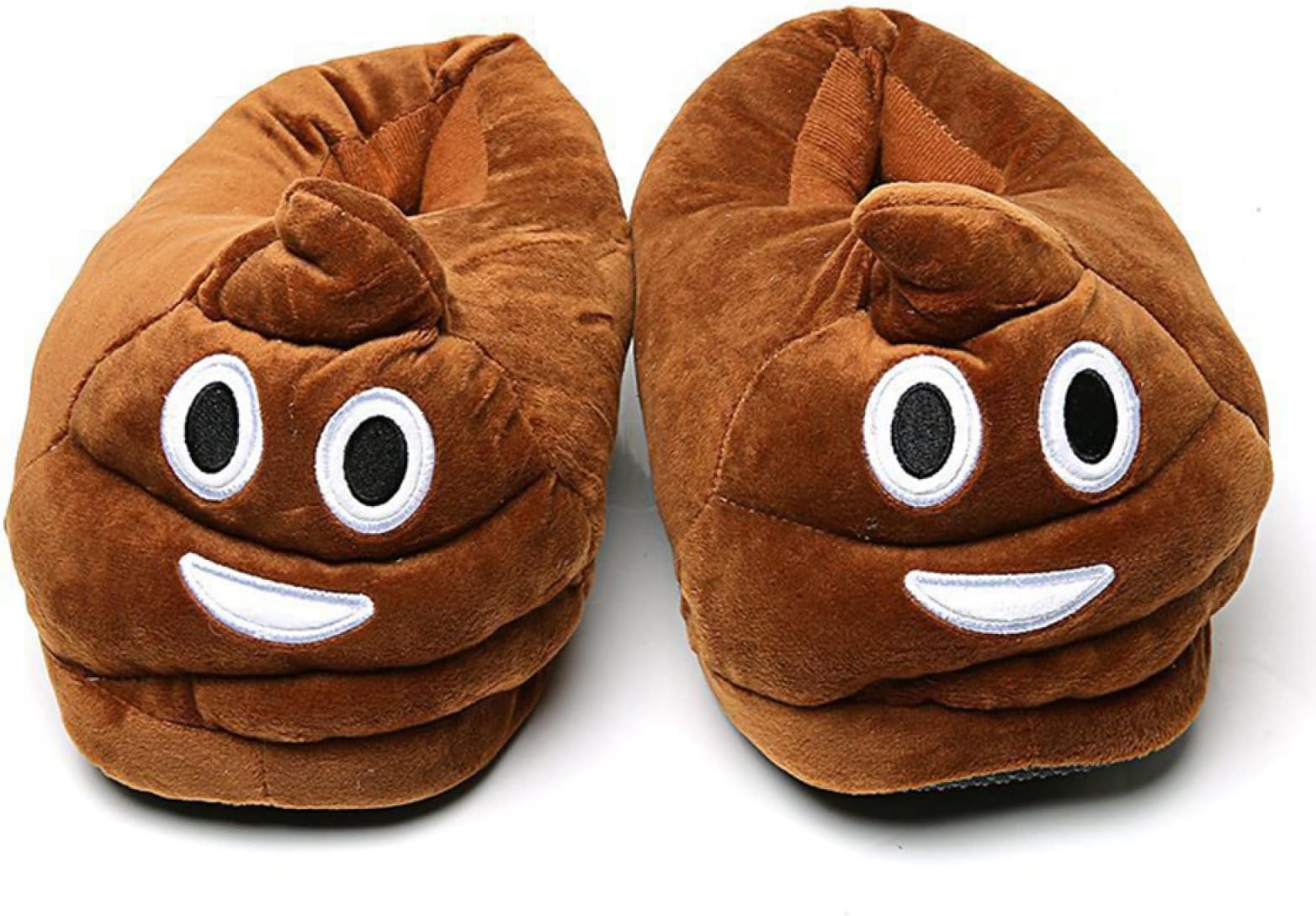 ZHENGRUIZHENGRUI Poop Emoji Slippers,Plush Cotton Slippers Fluffy House Shoes Anti-slip Indoor Comfortable Cute Unisex Party Gift Winter,Brown-34