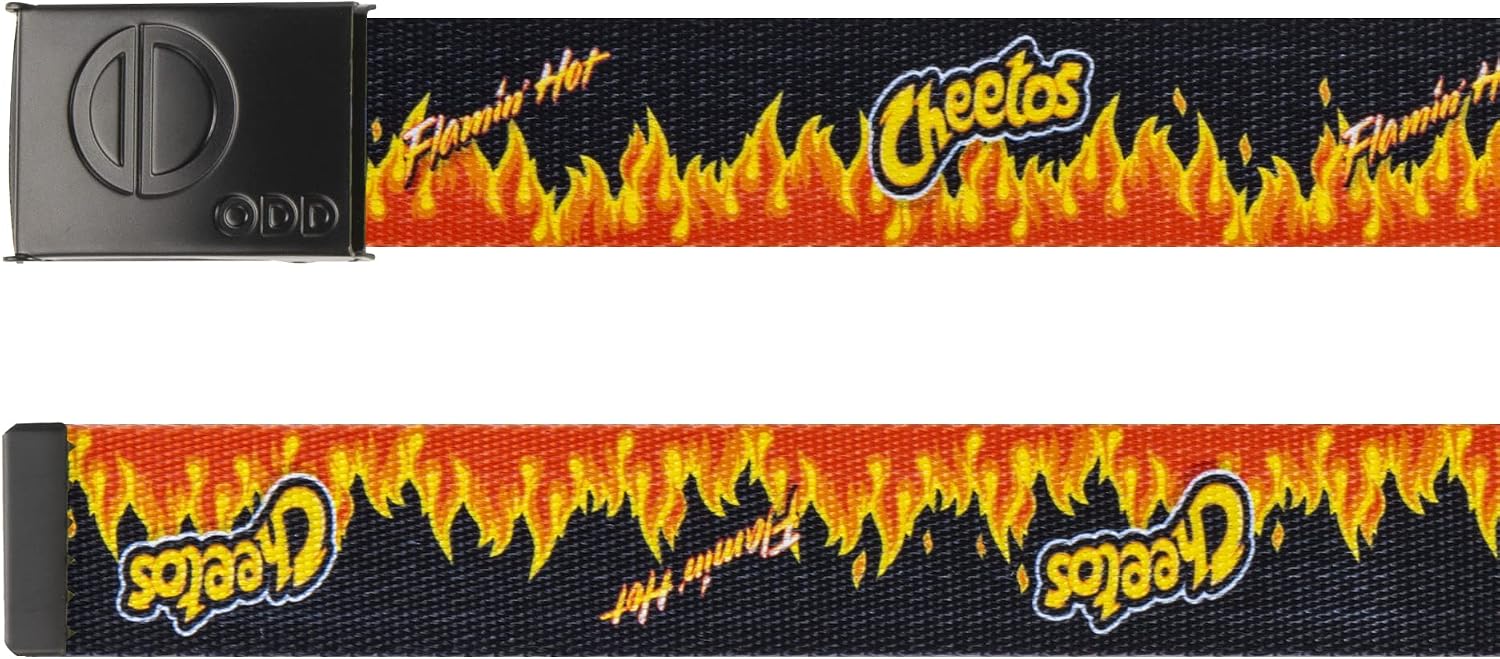 Odd Sox Men's Web Belt, Adjustable, Novelty Print, Snack Foods, 1.5 Inch Wide