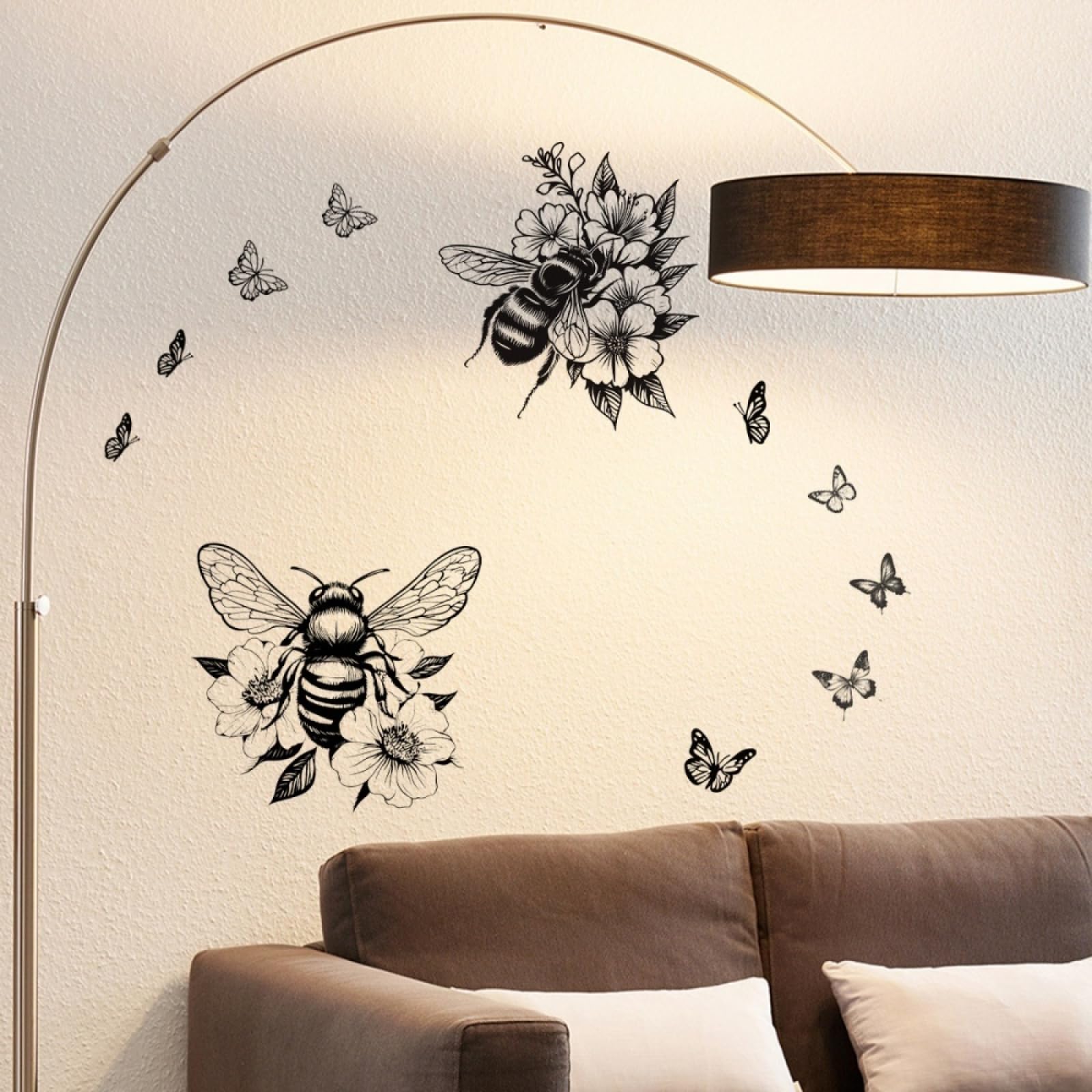 Stickers muraux noir blanc animal pour décoration chambre d'enfant