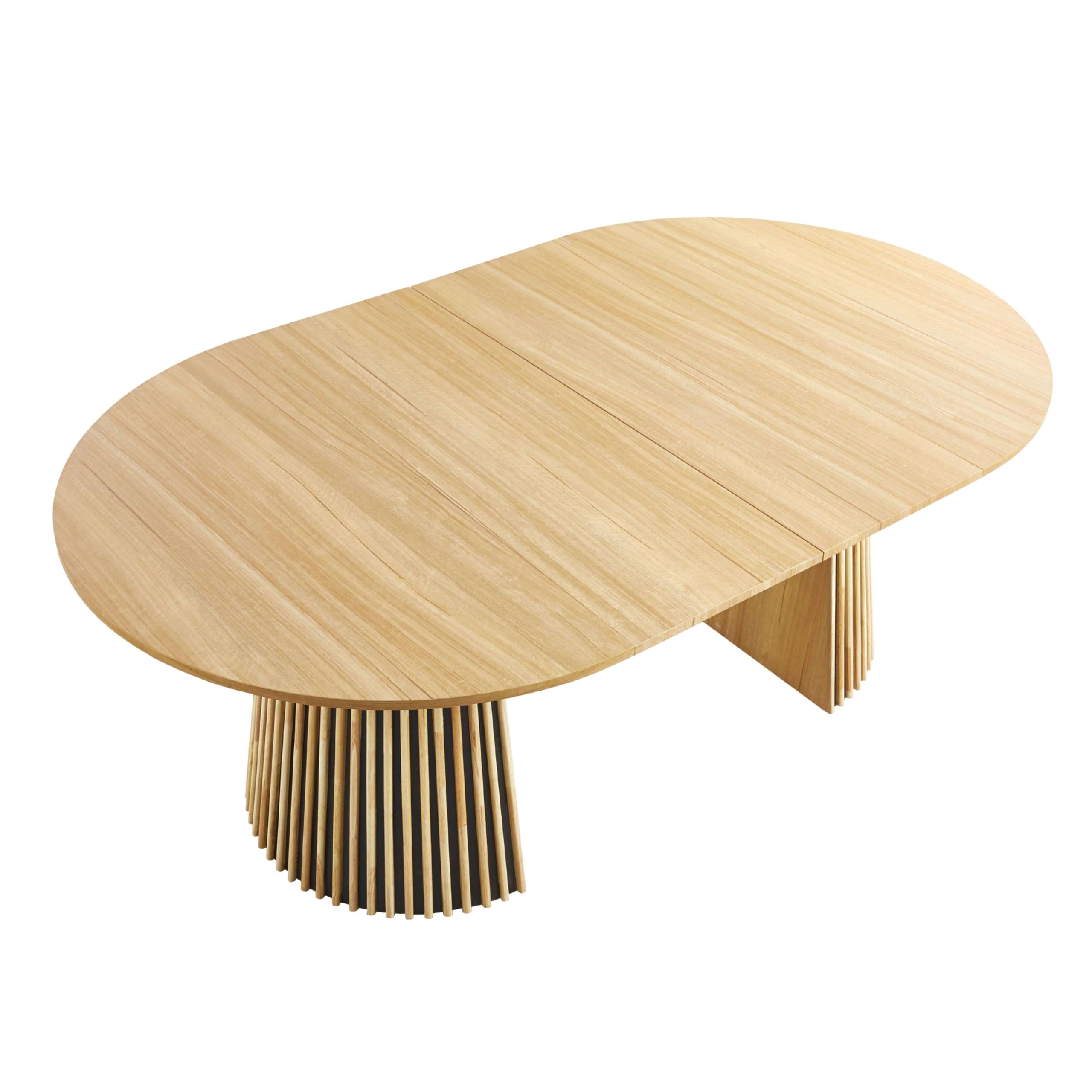 Miroytengo Mesa Comedor Extensible Redonda Árbol Salón Roble Claro 120-160-200x75x120 cm