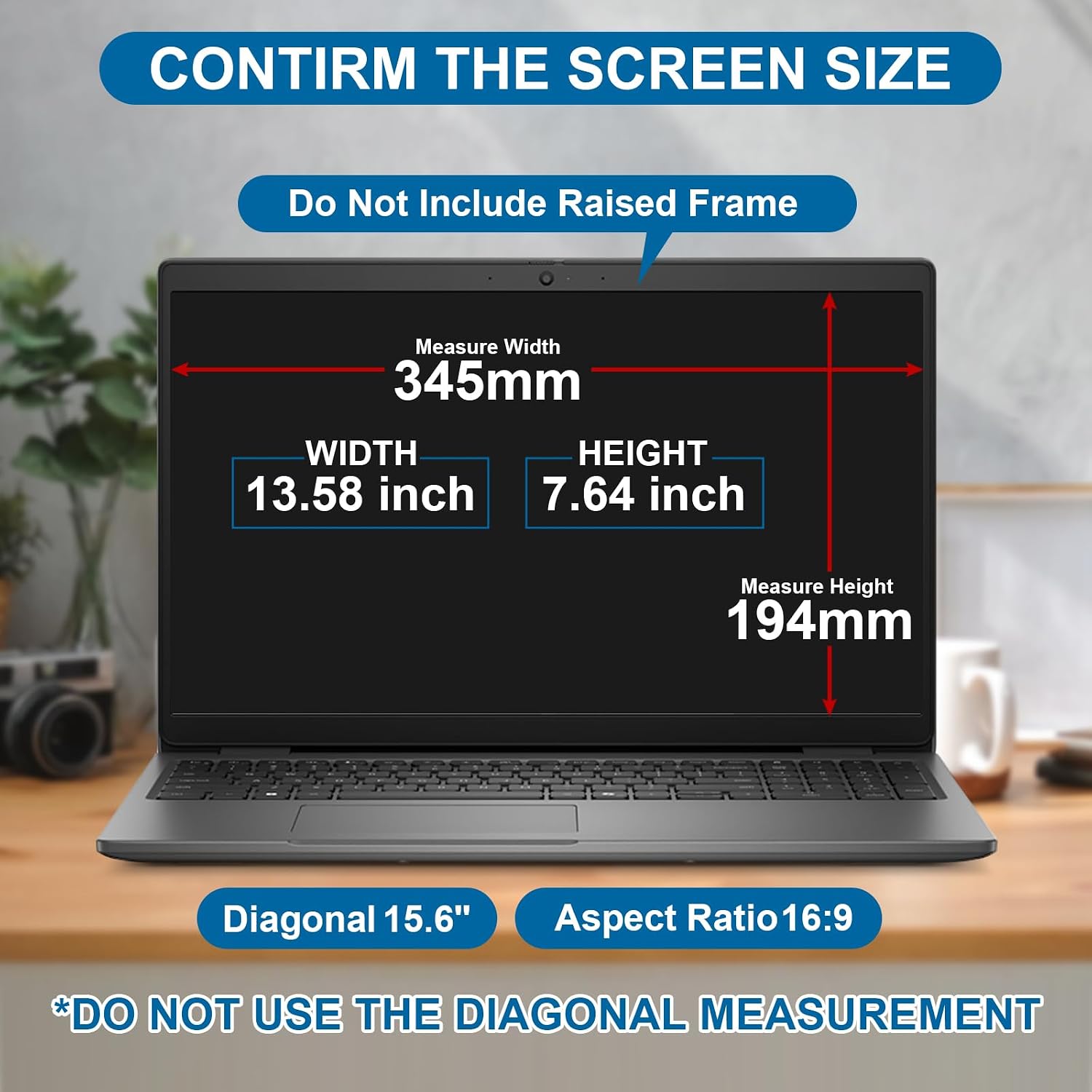 【2 Pack】 15.6 Inch Laptop Privacy Screen Protector, 16:9 Aspect Removable Anti-Glare Blue Light Filter Protector - Scratch Resistant Data Privacy Screen Protecto