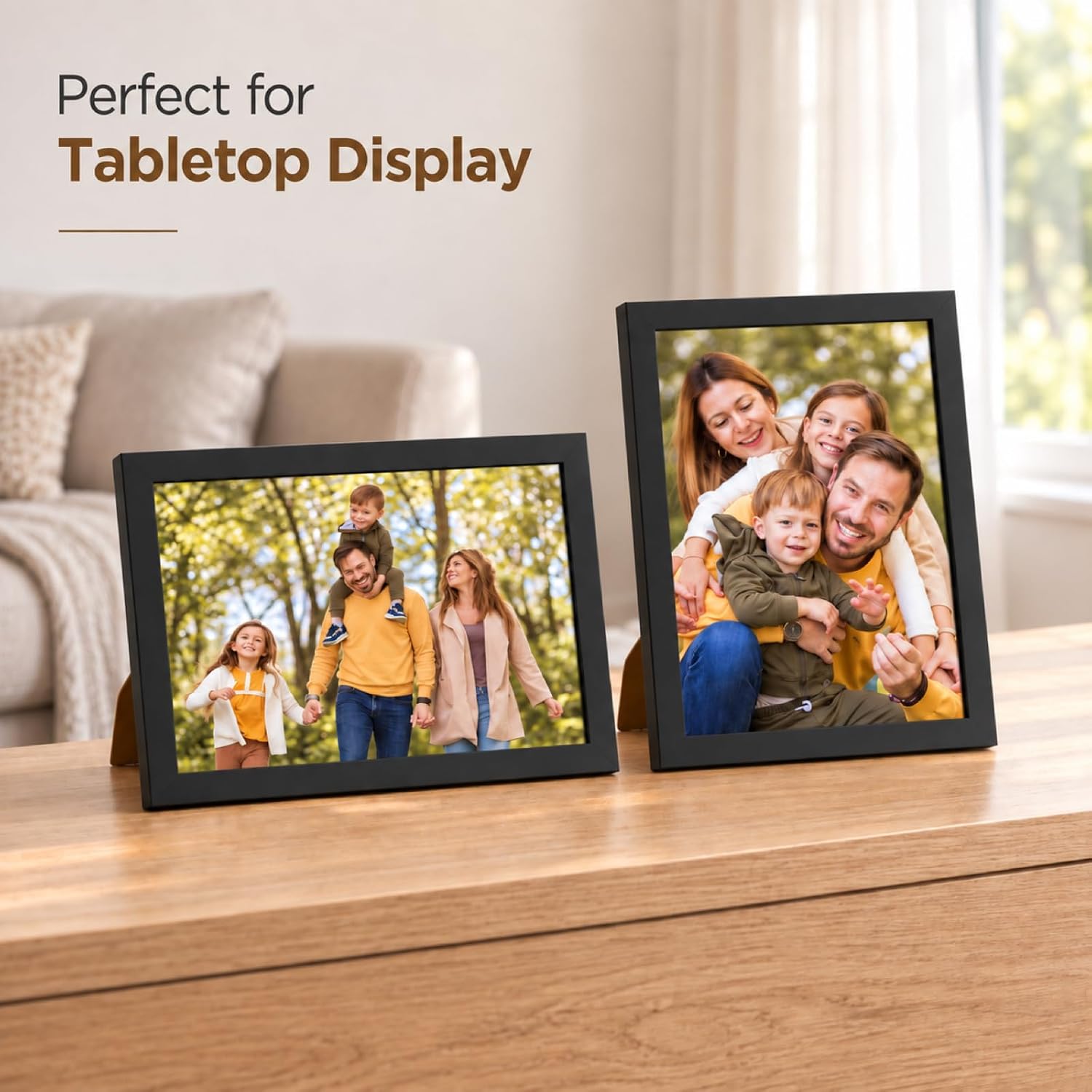 JCJMY 8.5x11 Picture Frame for Wall or Tabletop Display, Black