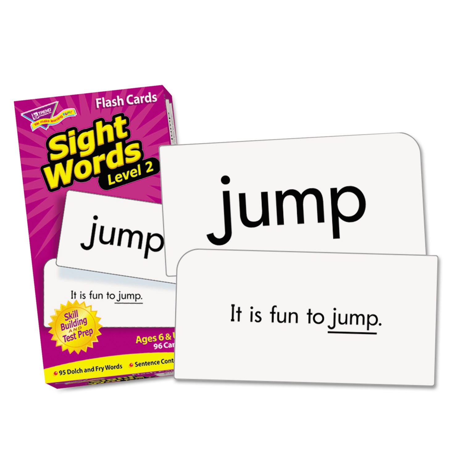 TREND Skill Drill Flash Cards, 3 3/8 inch x 6 1/4 inch, Sight Words Set 2, 97/Set