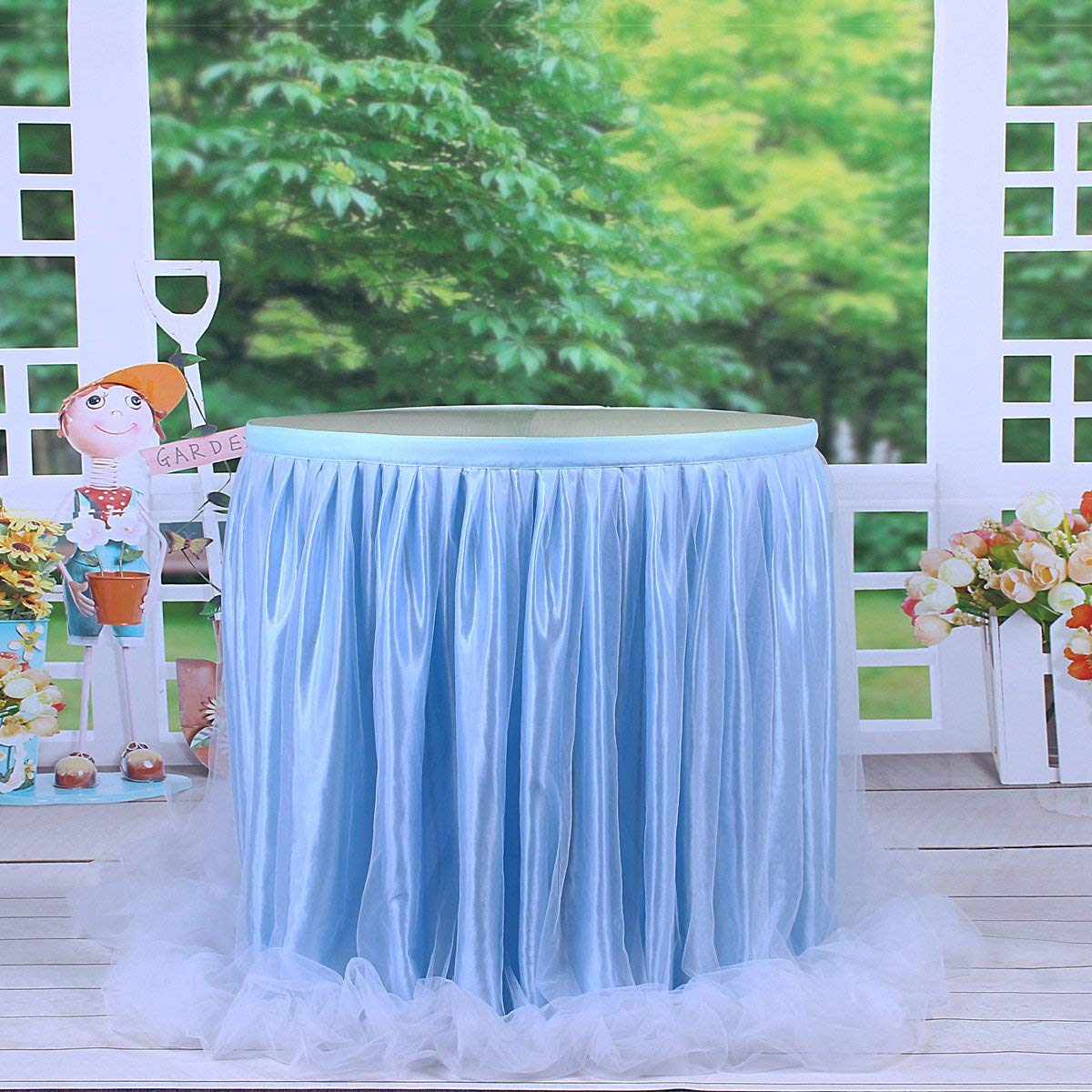 Gonna Da Tavolo In Tulle Bianco Con Luci - 2.75m Per Matrimoni, Compleanni E Feste - Foto 2