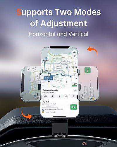 Miniatura 5 de Soporte de teléfono para tablero de automóvil, rotación de 360 grados, diseño de clip multifuncional, soporte universal para teléfono compatible con