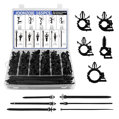 Clips de enrutamiento de arnés de automóvil, 165 piezas, surtido de 10 tamaños diferentes, clips de enrutamiento de cables automotrices, piezas de Clips de enrutamiento de arnés de automóvil, 165 piezas, surtido de 10 tamaños diferentes, clips de enrutamiento de cables automotrices, piezas de