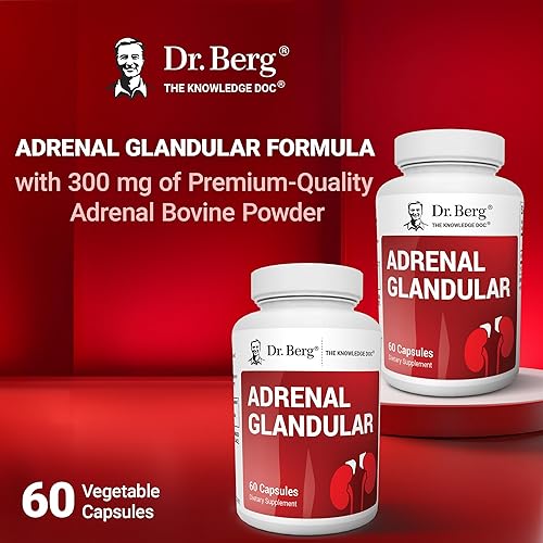 Miniatura 4 de Dr. Berg Glandular suprarrenal - Fórmula de equilibrio hormonal que apoya la función suprarrenal saludable - Suplemento de apoyo suprarrenal - 60