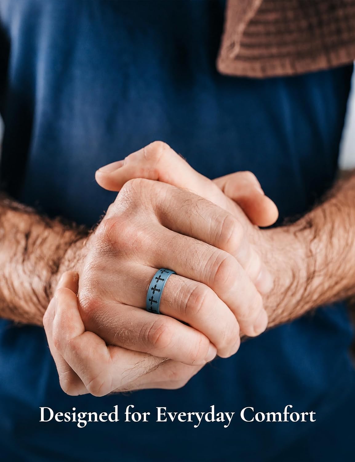 King Will 8mm Prayer Silicone Wedding Ring for Men