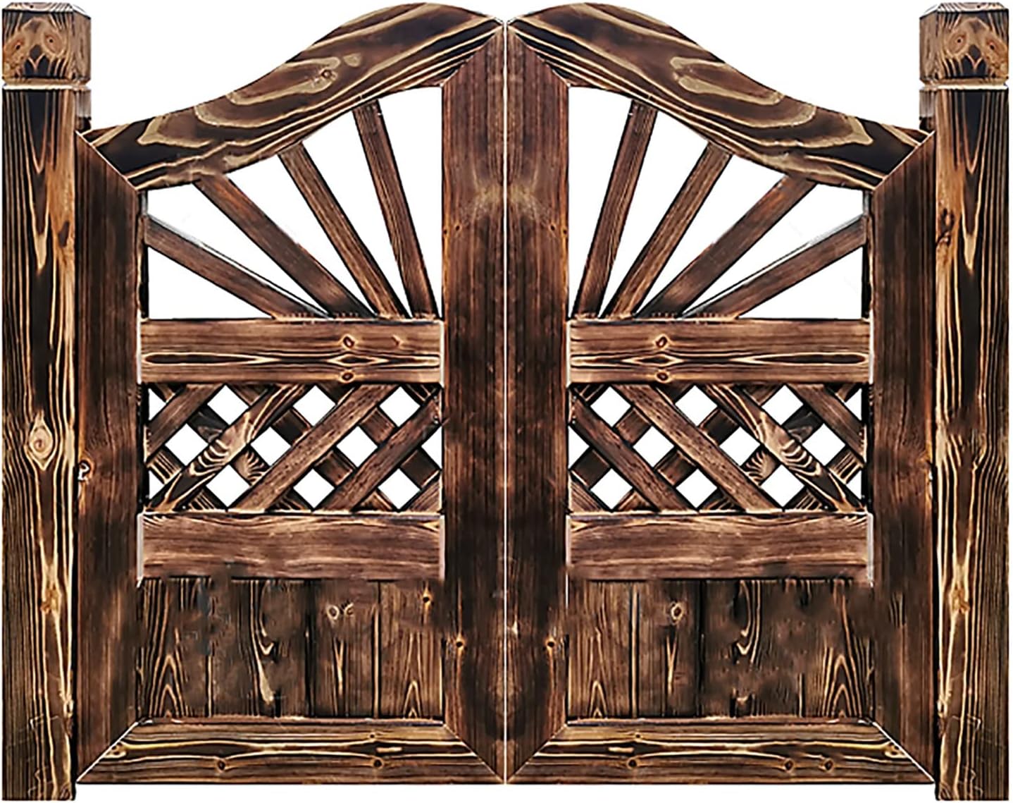 Rustic Cafe Swinging Doors - Handmade Outdoor Barn Doors for Garden Patio, Half Waist Gate for Bathroom Decor, Size W115xH90cm - Perfect for Doorway & Cafe Ambiance