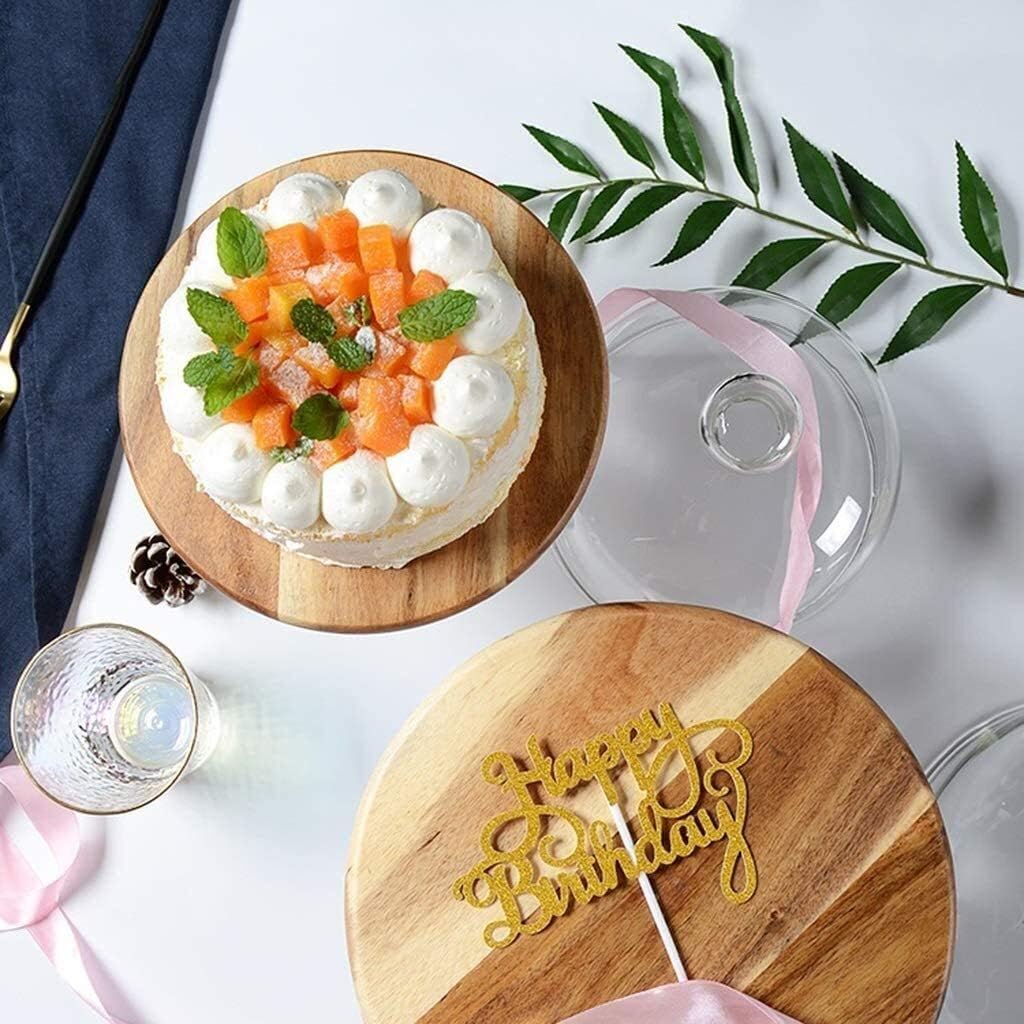 Chip Dip Server Solid Wood Pallet Cheese Cake and Pastry Dome Supermarket The Mall Dessert Dust-Proof Fresh Dome (Size : 25.8cm) (22.5cm)