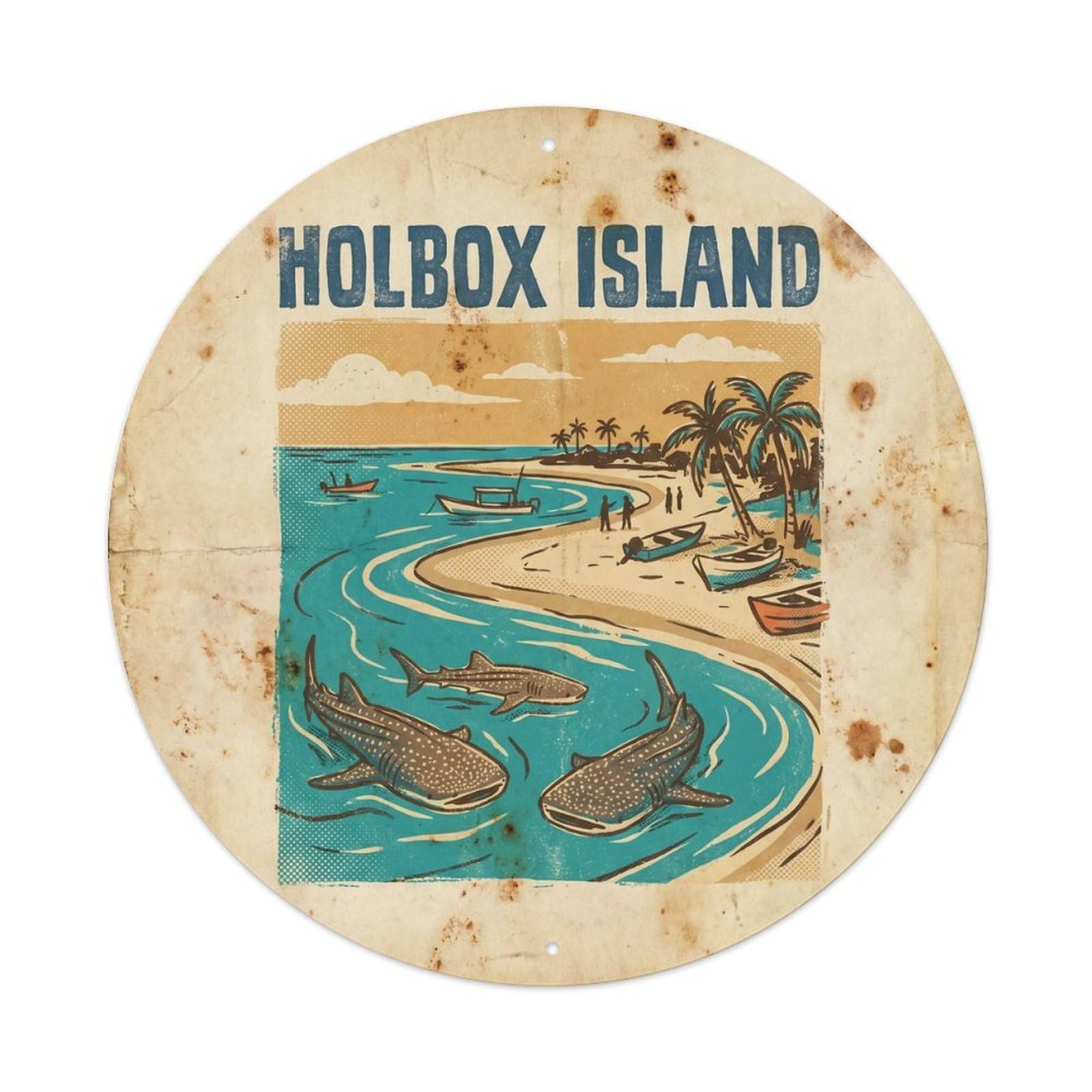 Holbox Island Latin America Graphic Screen Metal Tin Sign