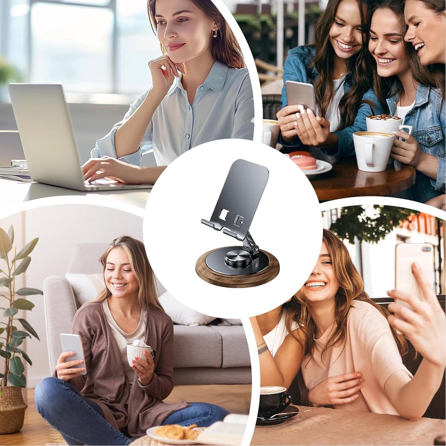 الحصري - حامل هاتف مكتبي قابل للتعديل من ميزني، قابل للدوران 3... - view 7