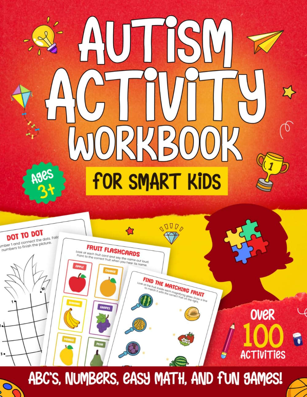 Autism Activity Workbook for Smart Kids: Fun Kindergarten Readiness Activities with Tracing Letters, Numbers, Math Practice. Weather Chart, Colouring pages and Visual Learning for Kids with Autism