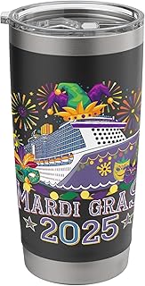 Mardi Gras Carnival Cruise Squad 2025 Family Trip Matching Stainless Steel Insulated Tumbler
