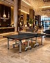 GYMNCO Turbo 25 Table Tennis Table with 100 MM Wheel (Top 25 mm UV Tech Tournament Grade Free TT Table Cover + 2 TT Racket & Balls), Blue Top (25 MM Top Tourmanent Use) gallery image